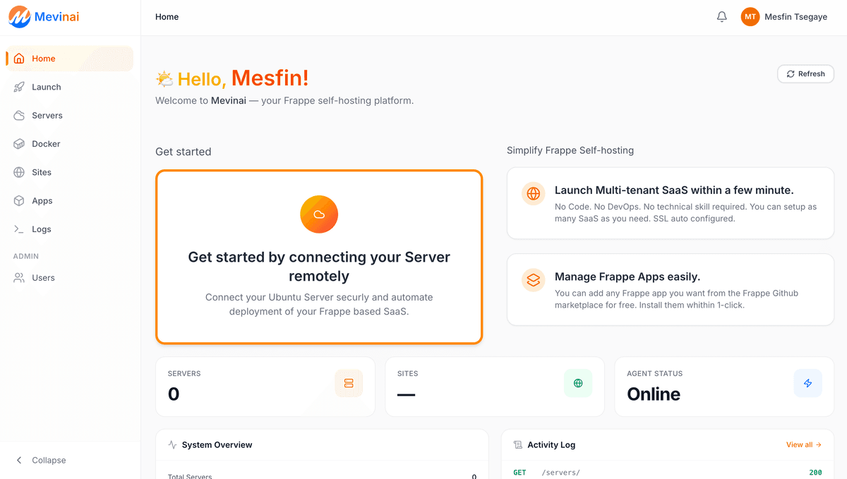 AI-powered infrastructure management dashboard
